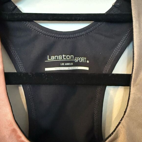 LANSTON SPORT Finn Colorblocked Sports Bra In Black Size Small - Picture 6 of 7